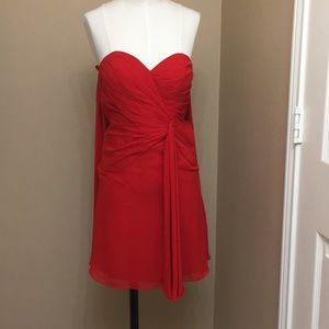 NWOT strapless red Faviana formal dress